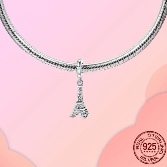 925 Sterling Silver Eiffel Tower Pendant/Charm - NWT - Picture 2 of 5